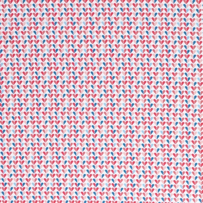 Baumwolle | KIM Herzen | rot koralle blau